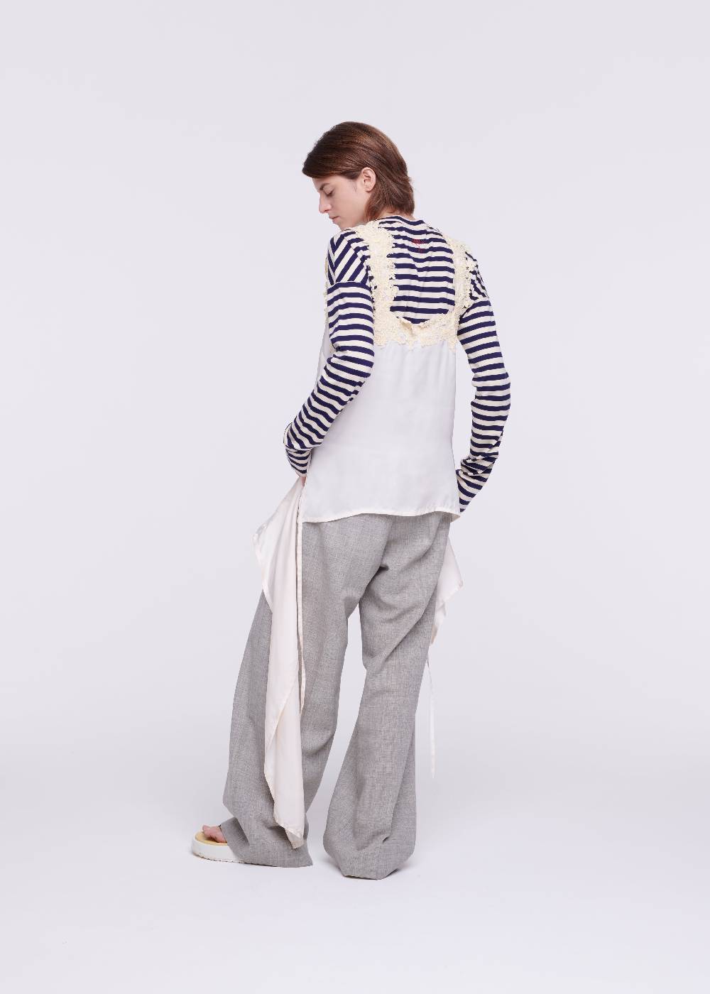 Plan C TOP IN RASO CON PIZZO Vendita Calda