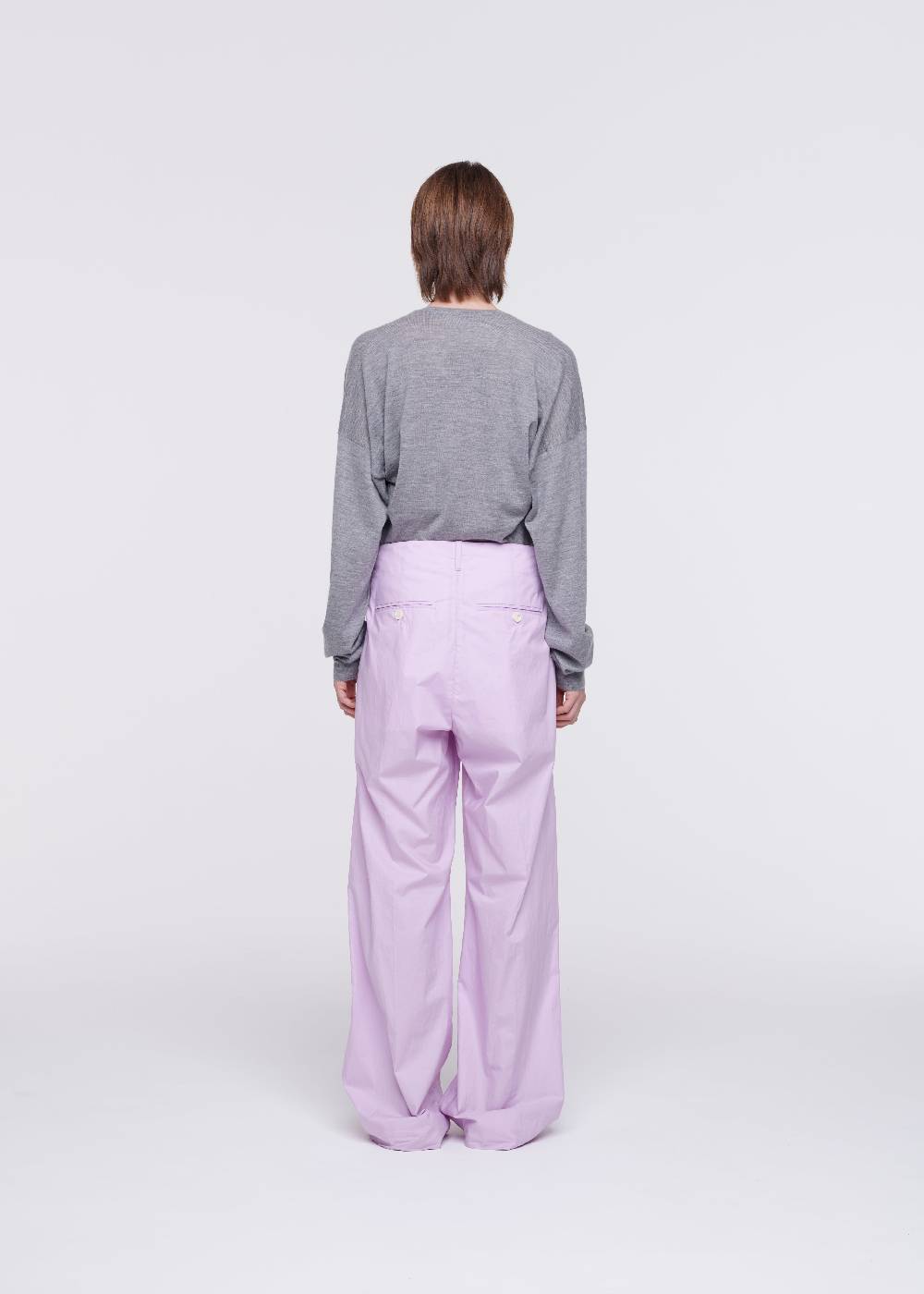 Plan C PANTALONI LILLA A GAMBA AMPIA Offerte esclusive