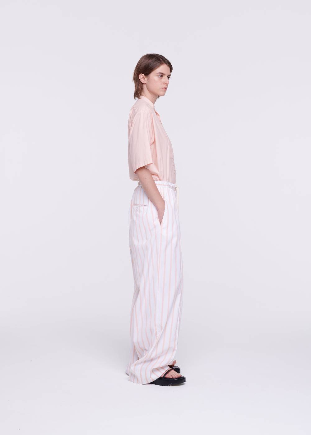 Plan C PANTALONI A RIGHE ROSA CON COULISSE Negozio