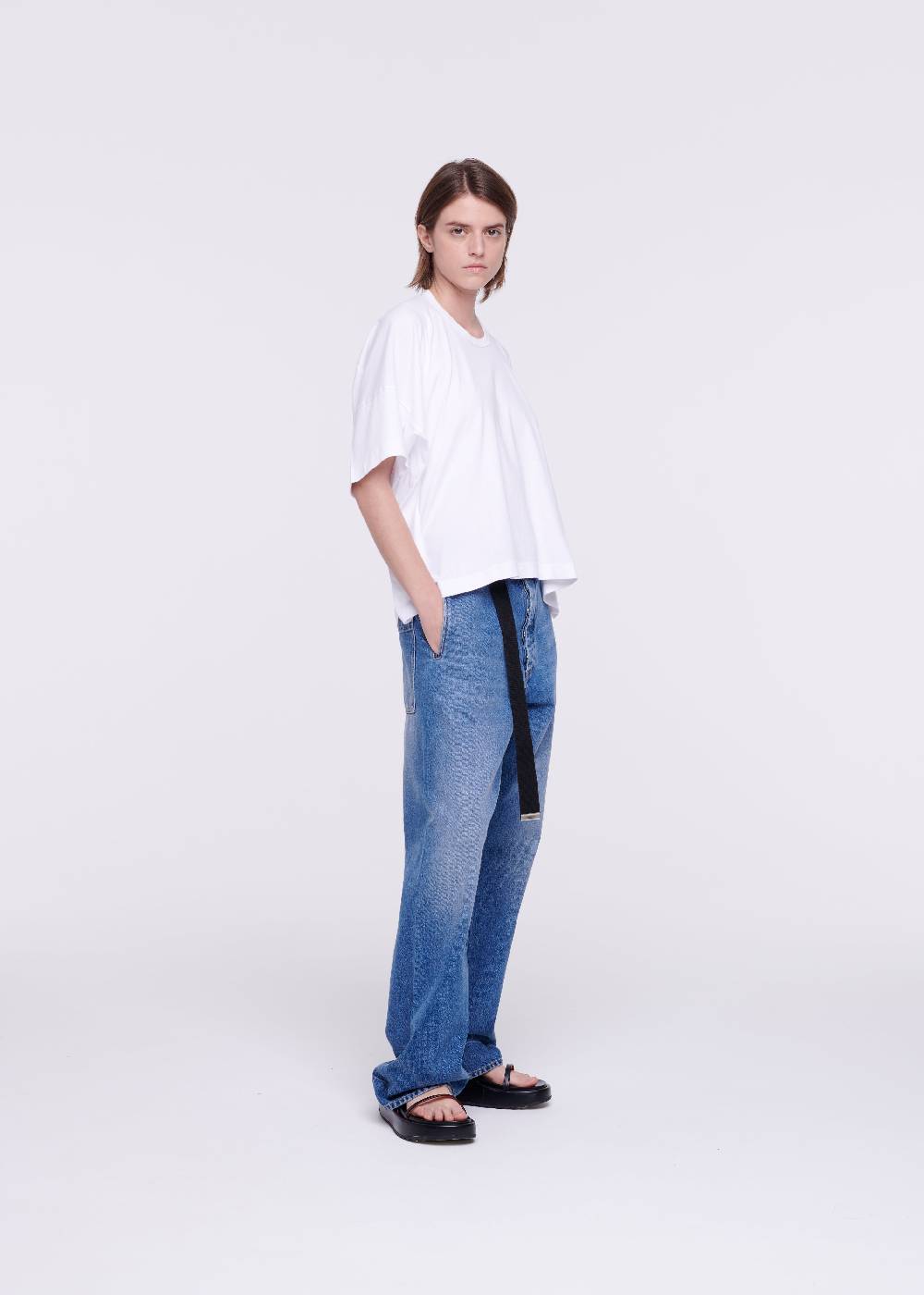 Plan C T-SHIRT BIANCA DRAPPEGGIATA IN COTONE 2025