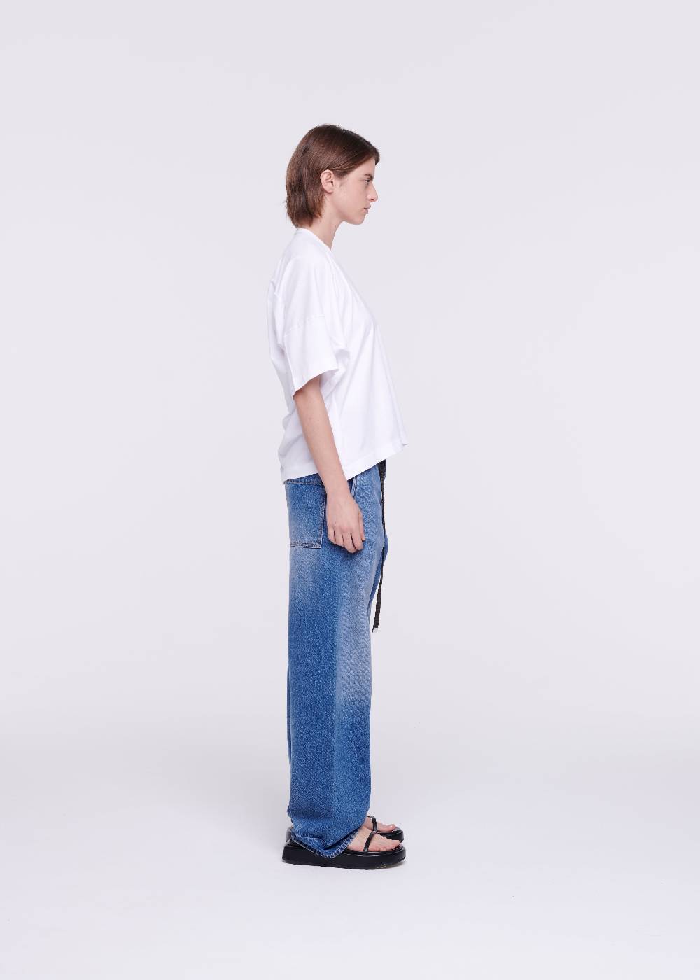 Plan C T-SHIRT BIANCA DRAPPEGGIATA IN COTONE 2025