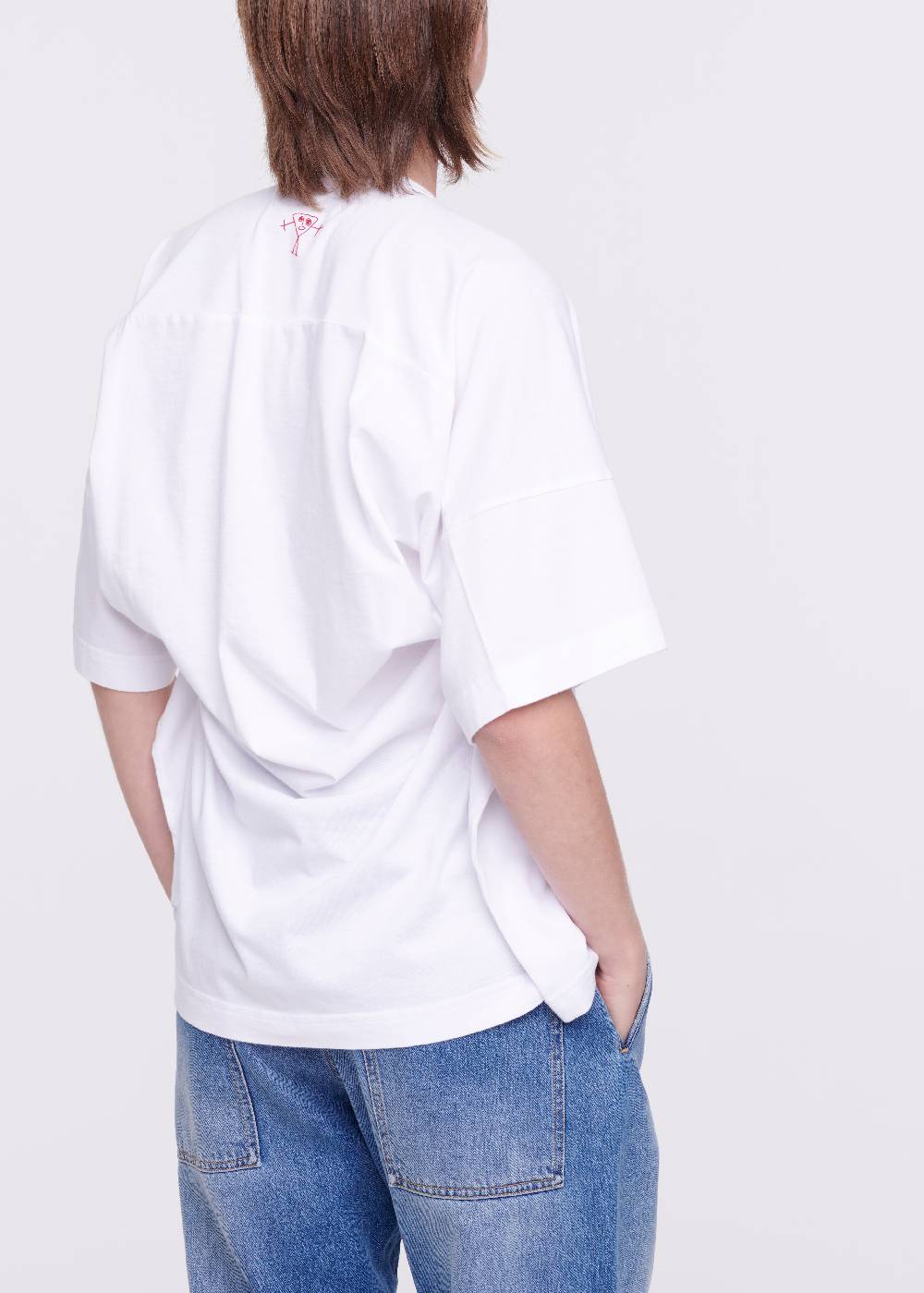Plan C T-SHIRT BIANCA DRAPPEGGIATA IN COTONE 2025