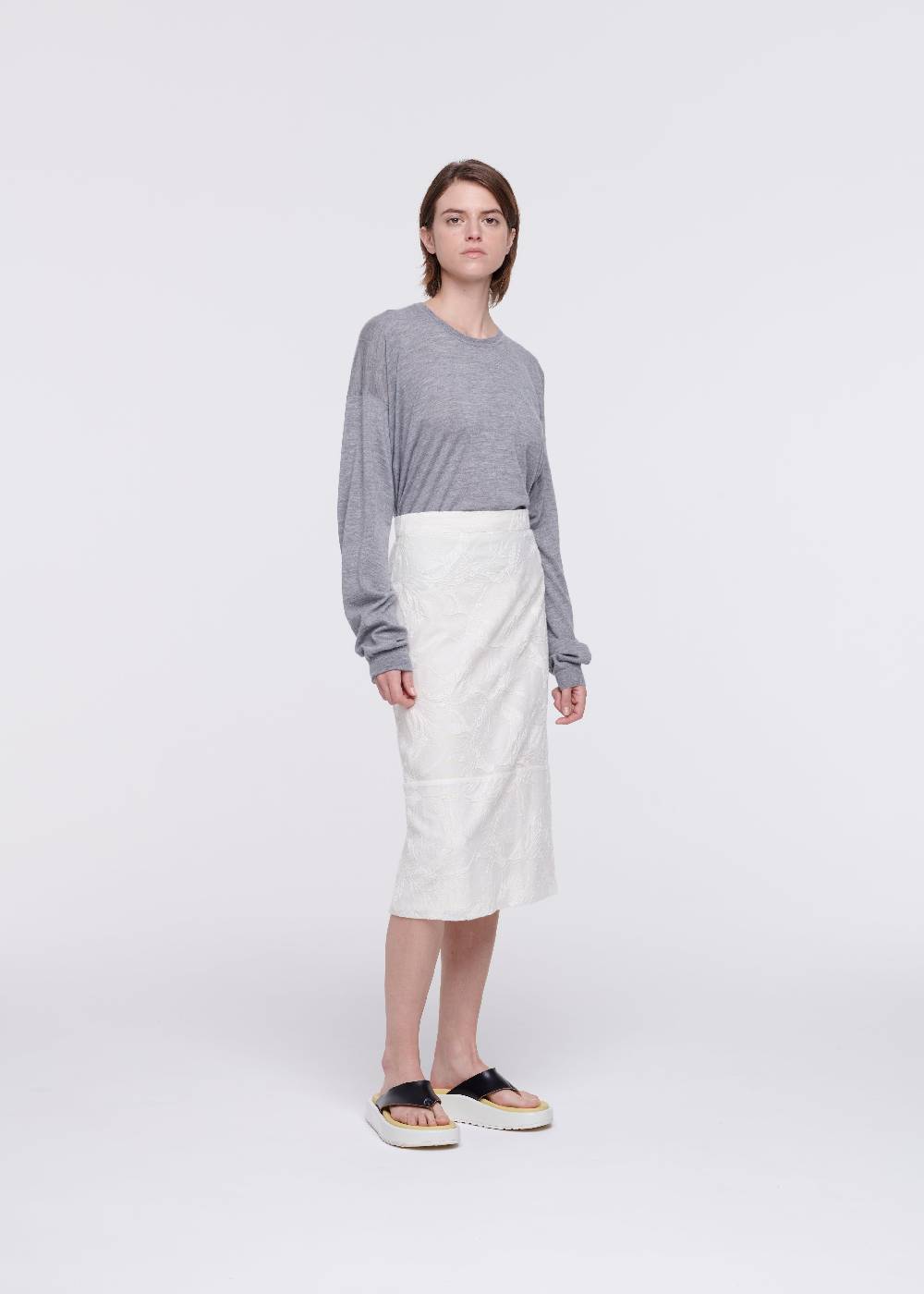 Plan C GONNA MIDI CON RICAMI FLOREALI Italia