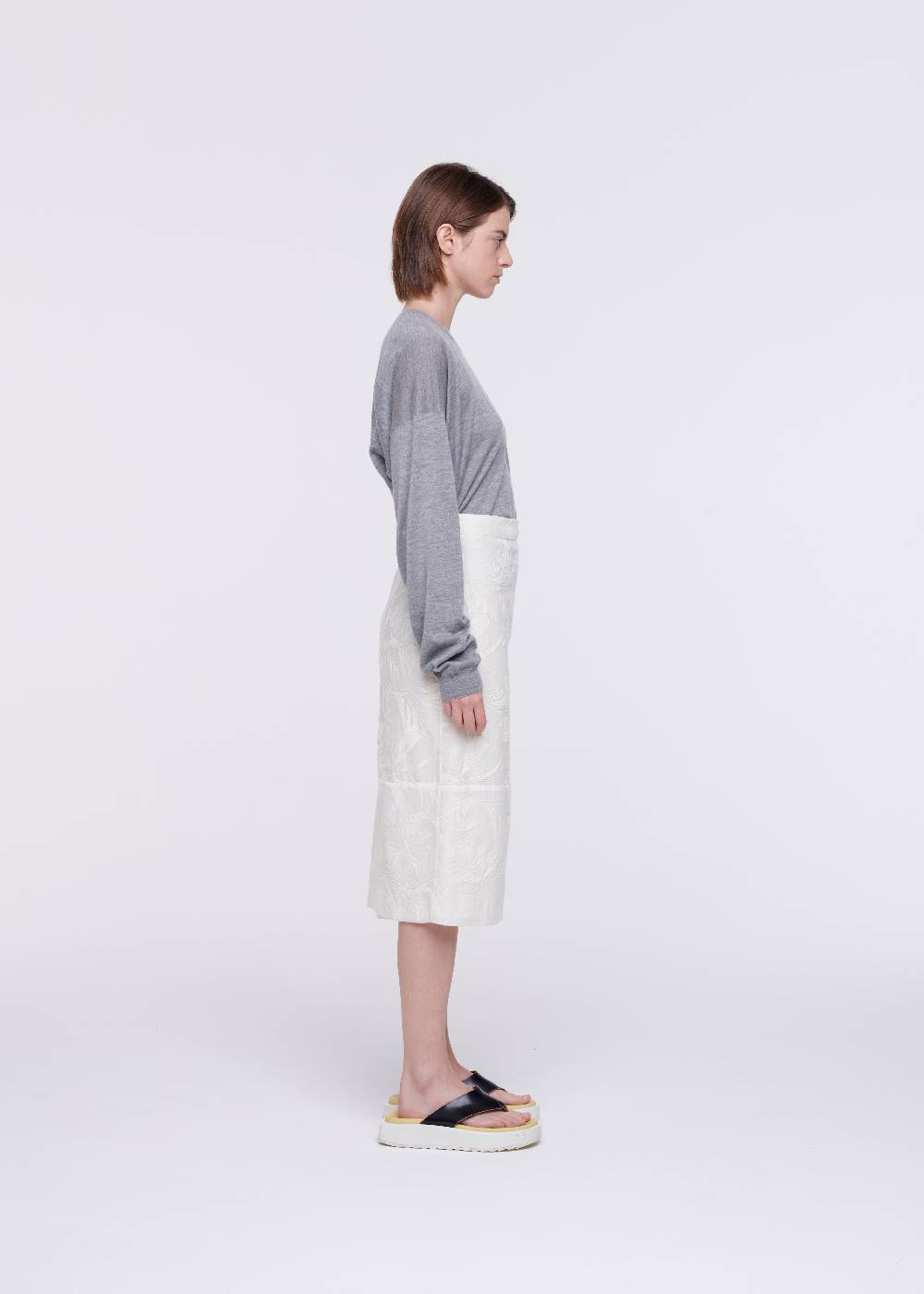 Plan C GONNA MIDI CON RICAMI FLOREALI Italia