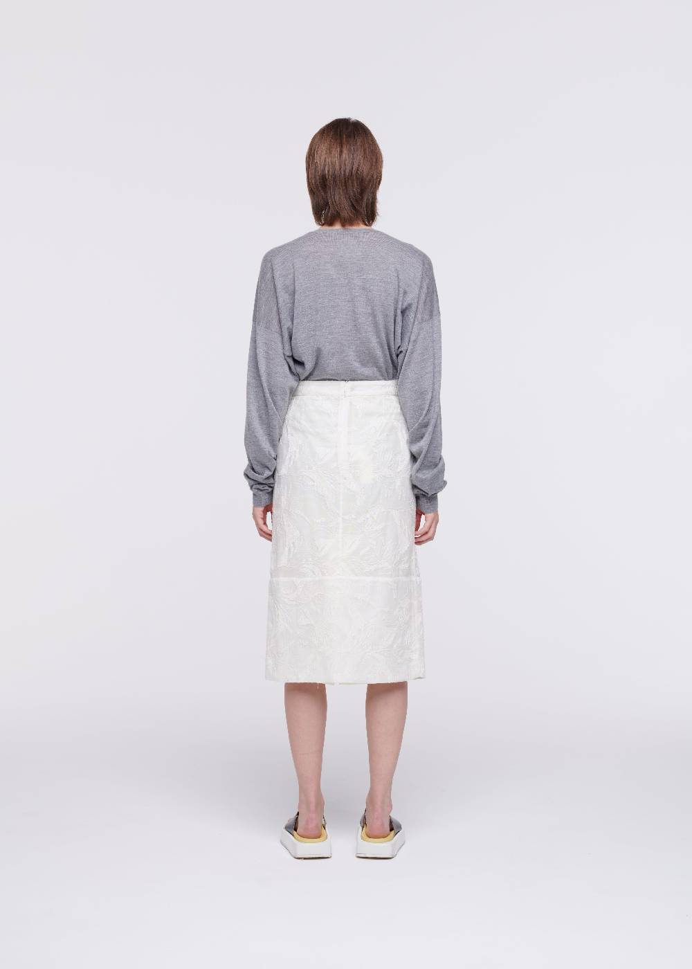 Plan C GONNA MIDI CON RICAMI FLOREALI Italia