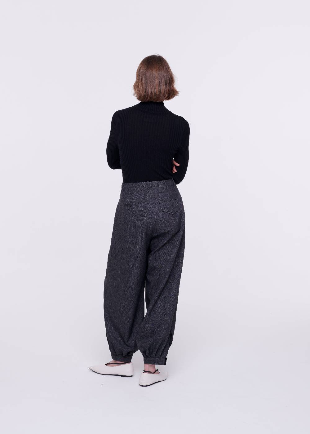 Plan C PANTALONI BALLOON GRIGIO SCURO Nuovo