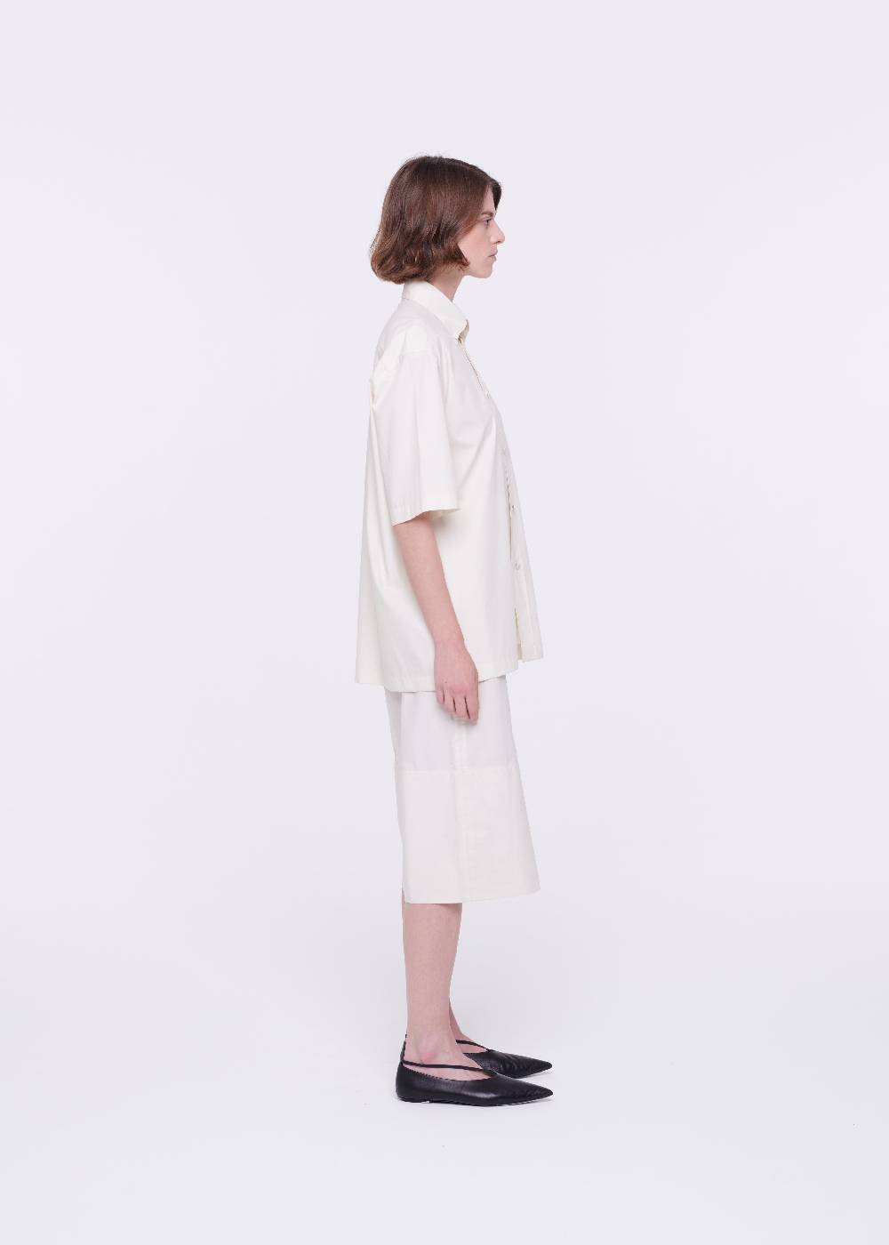 Plan C CAMICIA IN COTONE TECNICO CON RICAMO IN PAILLETTES Vendita