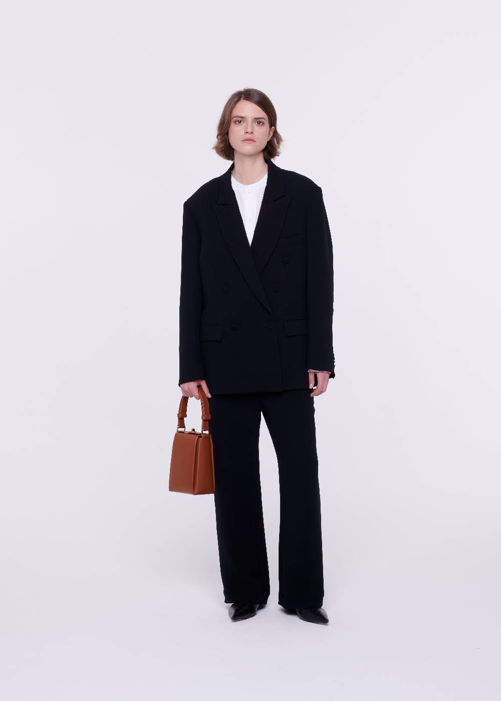 Plan C BLAZER DOPPIOPETTO IN CADY NERO ACQUISTA ORA
