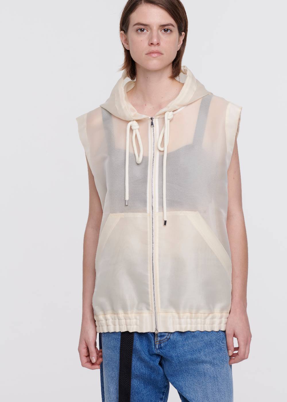 Plan C GILET CON CAPPUCCIO IN ORGANZA Convenienza