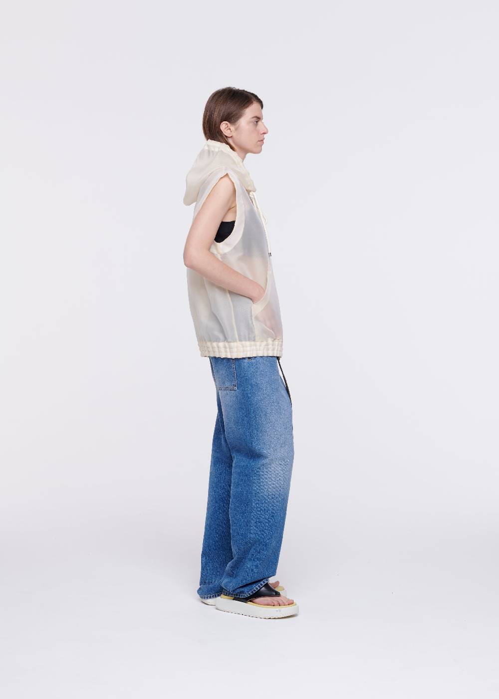 Plan C GILET CON CAPPUCCIO IN ORGANZA Convenienza