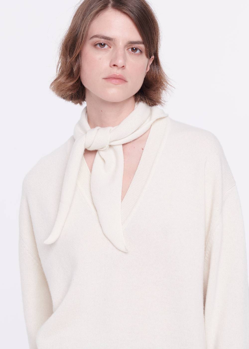 Plan C MAGLIONE CON SCIALLE IN LANA COLOR BURRO Outlet