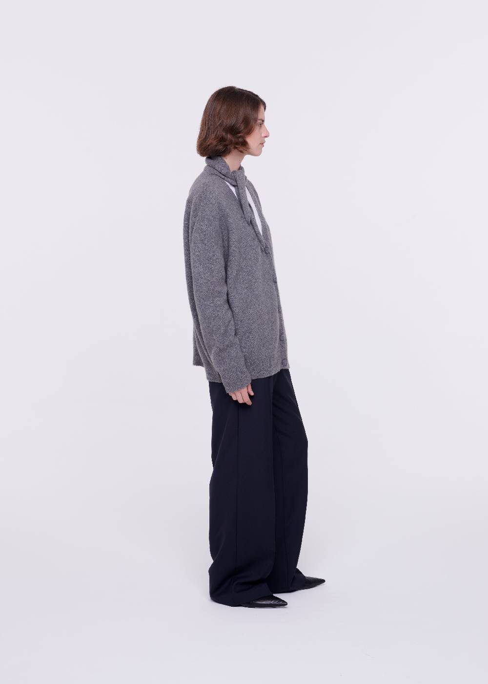 Plan C CARDIGAN IN LANA MERINO CON SCIALLE Saldi