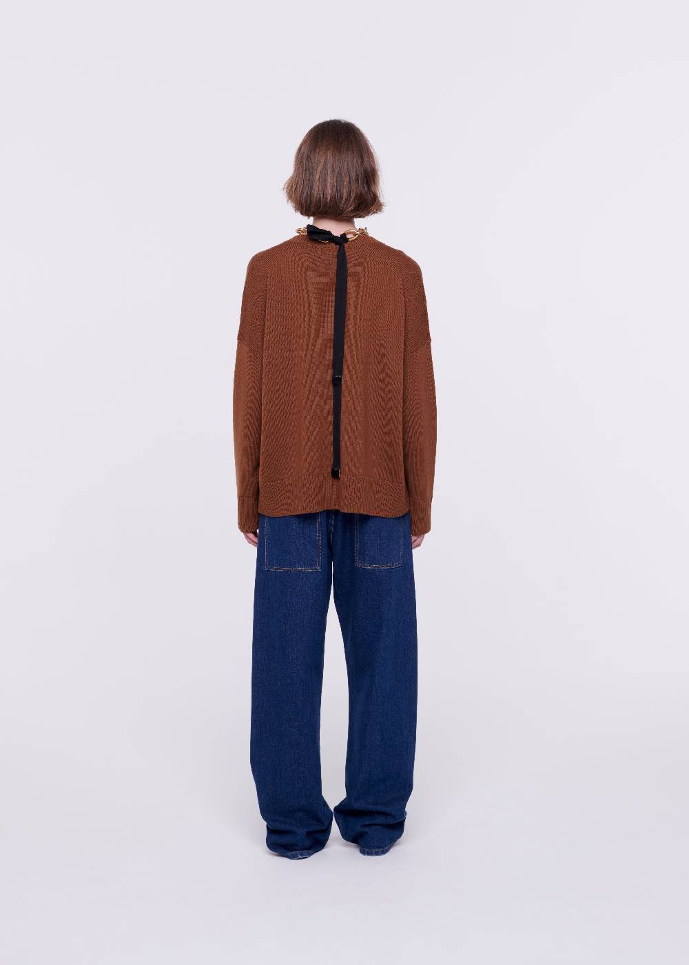 Plan C MAGLIONE CON SCOLLO A V IN LANA MERINO Vendita Calda