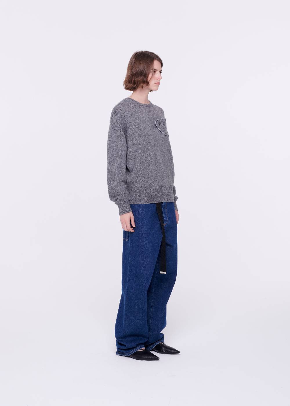 Plan C MAGLIONE GRIGIO IN LANA MERINO Vendita Economica