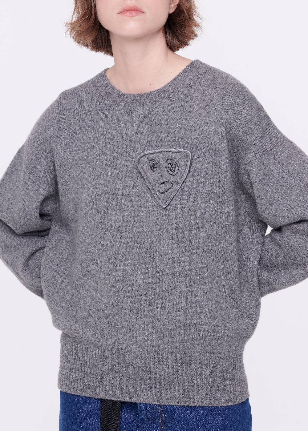 Plan C MAGLIONE GRIGIO IN LANA MERINO Vendita Economica
