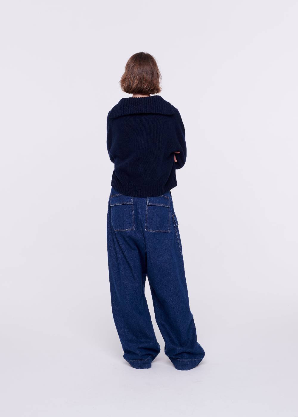 Plan C MAGLIONE NAVY IN CACHEMIRE Saldi Di Fabbrica