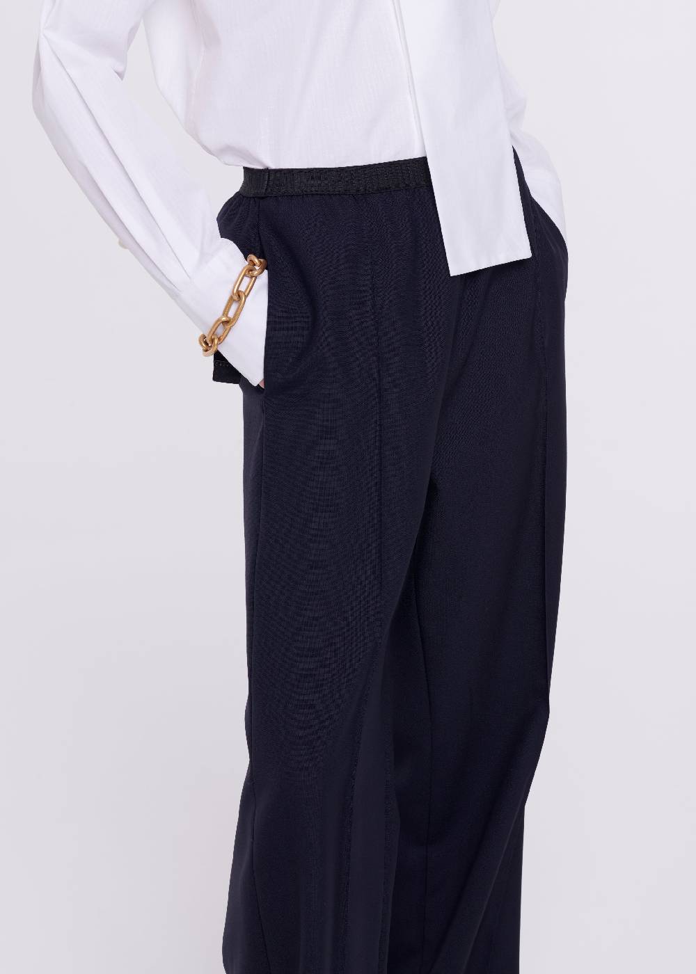 Plan C PANTALONI BLU DI LANA Italy