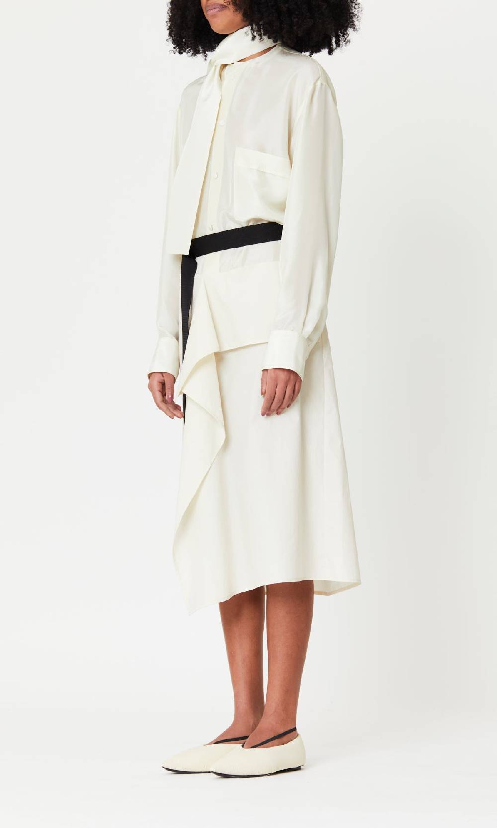 Plan C ABITO MIDI A PANNELLI CON FOULARD Spedizione Gratuita
