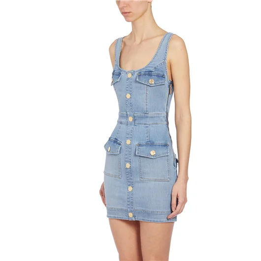 ELISABETTA FRANCHI MINI ABITO IN DENIM Vendita Calda