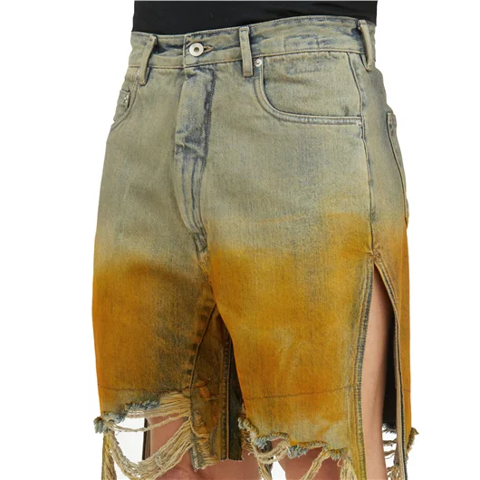 RICK OWENS DRKSHDW BERMUDA IN DENIM GETH CUTOFFS In Saldo