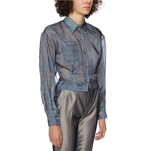 QUETSCHE_ CAMICIA BUSTIER IN ORGANZA Nuovo