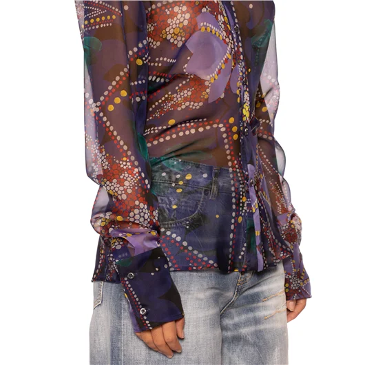 DSQUARED CAMICIA IN CHIFFON CON STAMPA FLOREALE Promozione