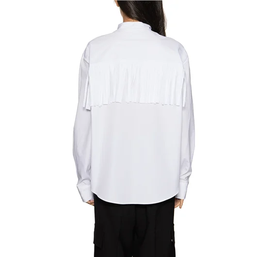 PALM ANGELS CAMICIA IN COTONE LOGO DESERT E FRANGE Qualità Garantita