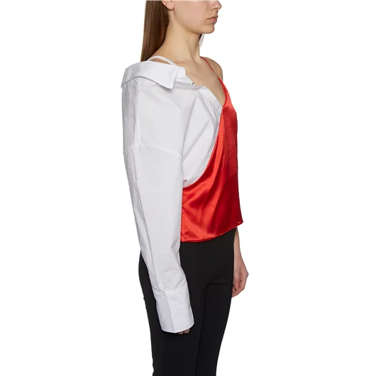 ANDREA YA'AQOV CAMICIA MONOMANICA IN COTONE E SETA Fino Al -60%