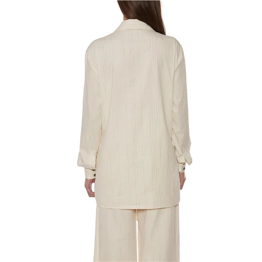NOSTRASANTISSIMA CAMICIA OVERSIZE IN COTONE E LINO
