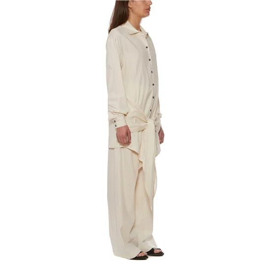 NOSTRASANTISSIMA CAMICIA OVERSIZE IN COTONE E LINO Prezzo Ridotto
