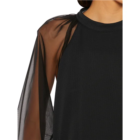 NOSTRASANTISSIMA CAMICIA RAGLAN IN SETA E TULLE Sottocosto