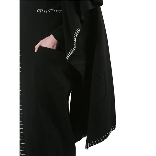 YOHJI YAMAMOTO CAPPOTTO LUNGO IN LANA CON IMPUNTURE Nuova