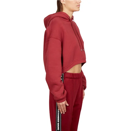 ALEXANDER WANG FELPA IN COTONE CORTA CON CAPPUCCIO Prezzo Ridotto