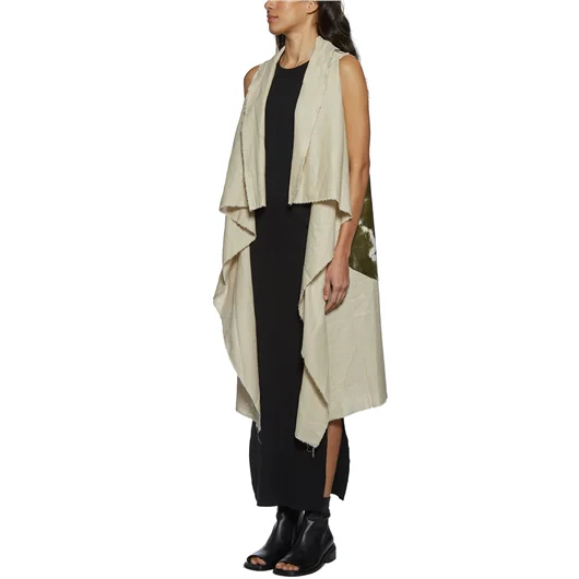 CLAUDIO CUTULI GILET IN PELLE E LINO Italy