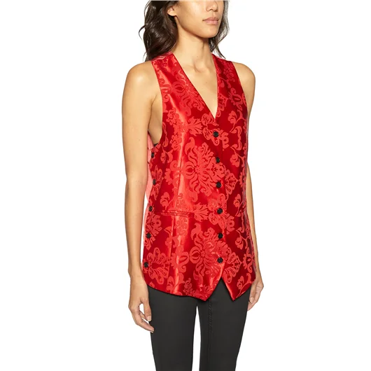 ANN DEMEULEMEESTER GILET IN SETA JACQUARD Italia