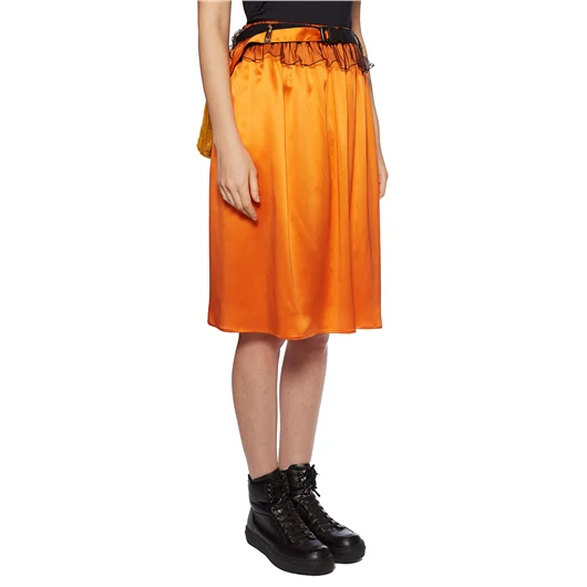 QUETSCHE_ GONNA IN SETA CON TASCHE APPLICATE Consegna Veloce