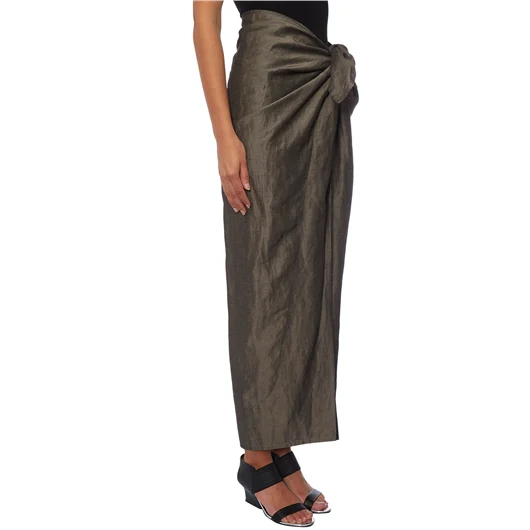 DIVKA GONNA LUNGA IN LINO E COTONE CON ZIP Offerta temporanea
