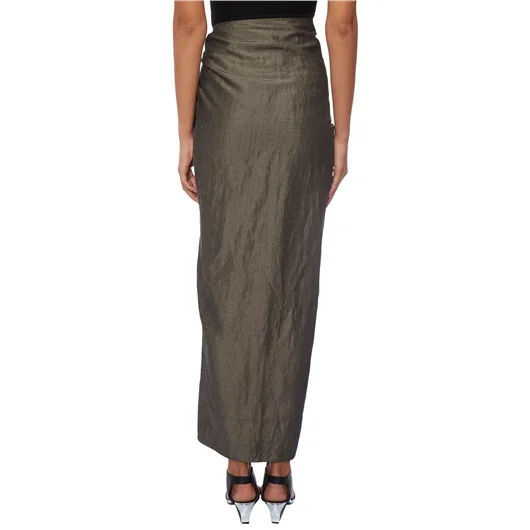 DIVKA GONNA LUNGA IN LINO E COTONE CON ZIP Offerta temporanea