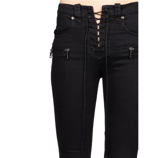 BEN TAVERNITI UNRAVEL JEANS IN DENIM STONE LACE UP Vendita Calda