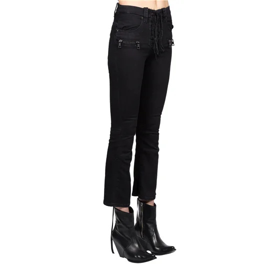 BEN TAVERNITI UNRAVEL JEANS IN DENIM STONE LACE UP Vendita Calda