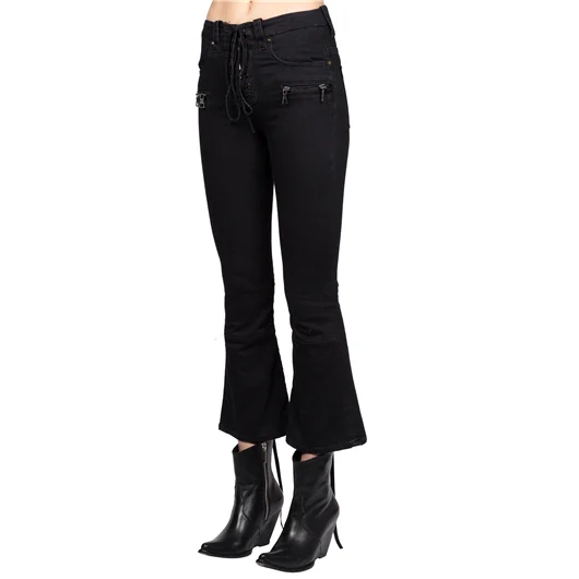 BEN TAVERNITI UNRAVEL JEANS IN DENIM STONE LACE UP Vendita Calda