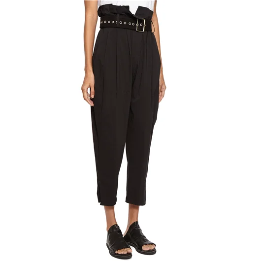 NU PANTALONI IN COTONE HIGH WAIST Saldi Di Fabbrica