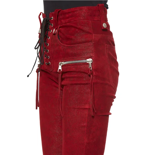 BEN TAVERNITI UNRAVEL PANTALONI IN PELLE STRETCH LACEUP In Saldo