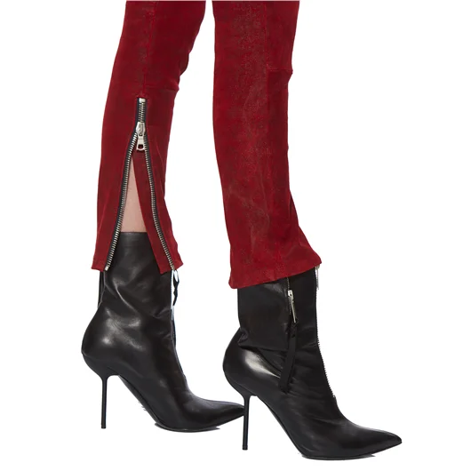 BEN TAVERNITI UNRAVEL PANTALONI IN PELLE STRETCH LACEUP In Saldo