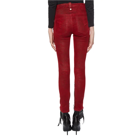 BEN TAVERNITI UNRAVEL PANTALONI IN PELLE STRETCH LACEUP In Saldo