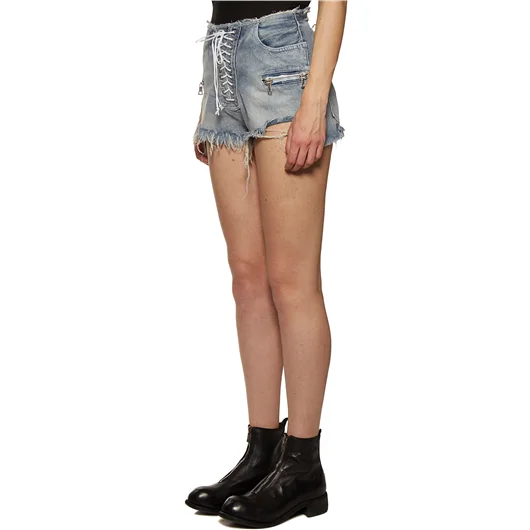 BEN TAVERNITI UNRAVEL SHORTS IN DENIM LACE UP Qualità Garantita