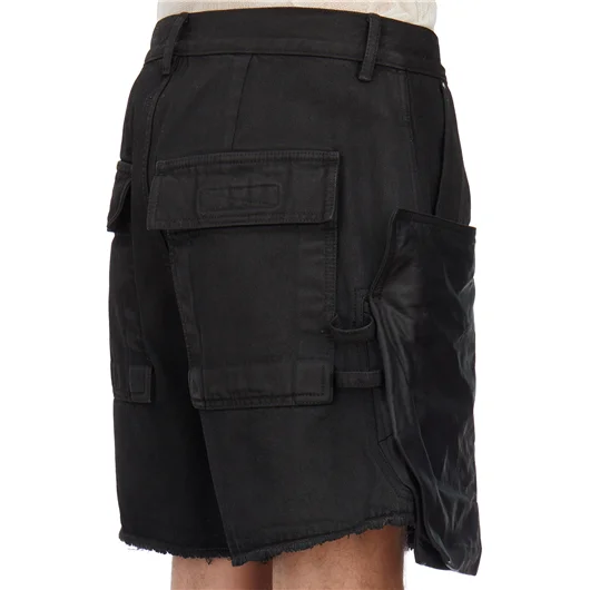 RICK OWENS BERMUDA IN DENIM STEFAN CARGO Nuova