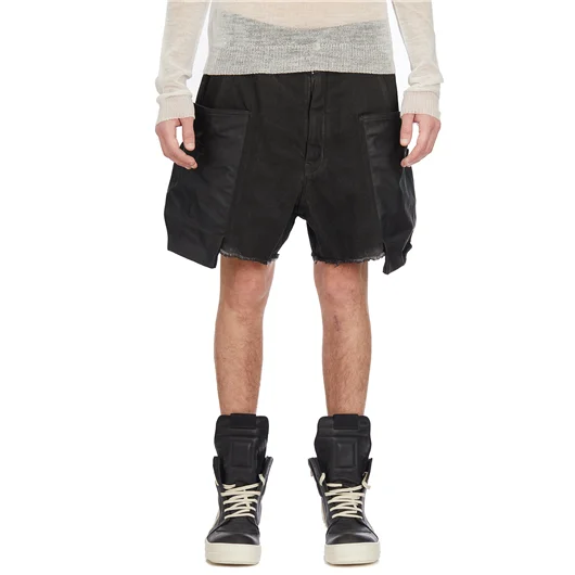 RICK OWENS BERMUDA IN DENIM STEFAN CARGO Nuova