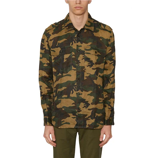 DANIELE ALESSANDRINI CAMICIA CAMOUFLAGE IN LINO I Più Venduti