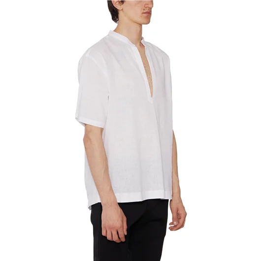DANIELE ALESSANDRINI CAMICIA IN LINO E COTONE Promozione Limitata